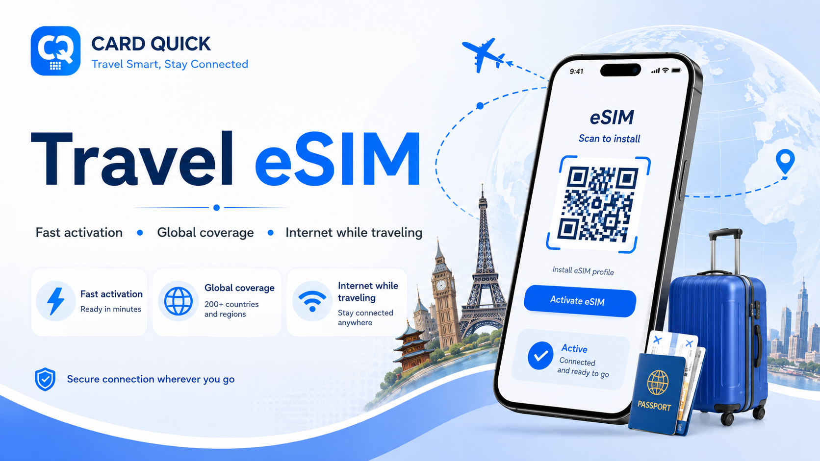 Travel eSIM by Card Quick for international mobile data