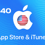 صورة بطاقة ايتونز بقيمة 40 دولاراً، مخصصة لشحن رصيد حساب Apple الأمريكي.